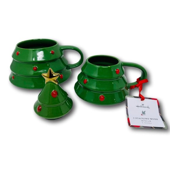 Hallmark Set of 2 Christmas Tree Stacking Mugs - Picture 3 of 6